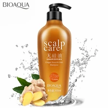 BIOAQUA натуральный имбирный шампунь без силиконового масла Глубокая очистка от перхоти питательный контроль с маслом зуд Уход за волосами 300 мл