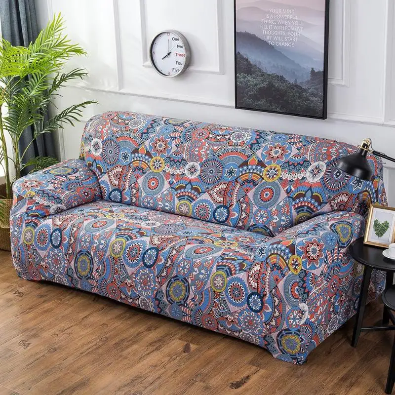 

Elastic Retro Floral Printed Sofa Cover Slip-resistant All-Inclusive Couch Protective Sofa Towel Furniture Cover 1/2/3/4 Seat