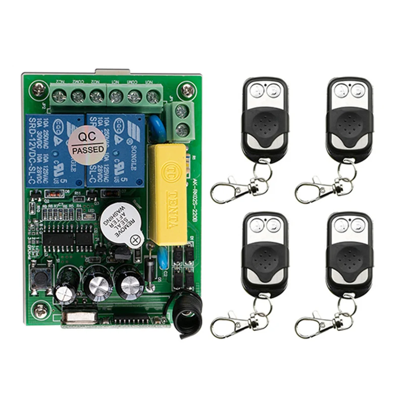 

AC 220V 2 CH Channel 2CH Mini Wireless RF Remote Control Light Switch 10A Relay Output Radio Receiver Module +Transmitter