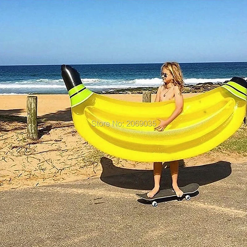 180*95 см Гигантский Надувной банан Плавание бассейна 2018 Newst фрукты плавающей летний для взрослых и детей воды шезлонг пляжный вечерние