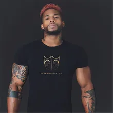 Спортивные футболки для бега, Мужская футболка с буквенным принтом, мужская спортивная обтягивающая одежда для бодибилдинга, футболки