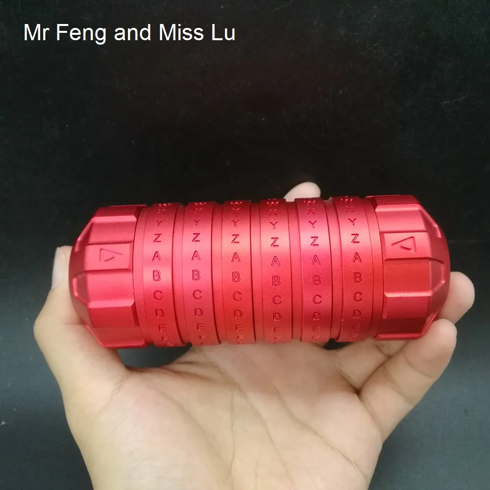 

Red Secret Lock Aluminum Metal Model Intelligent Toy 3D Puzzle Box Code Lock Friend Gift