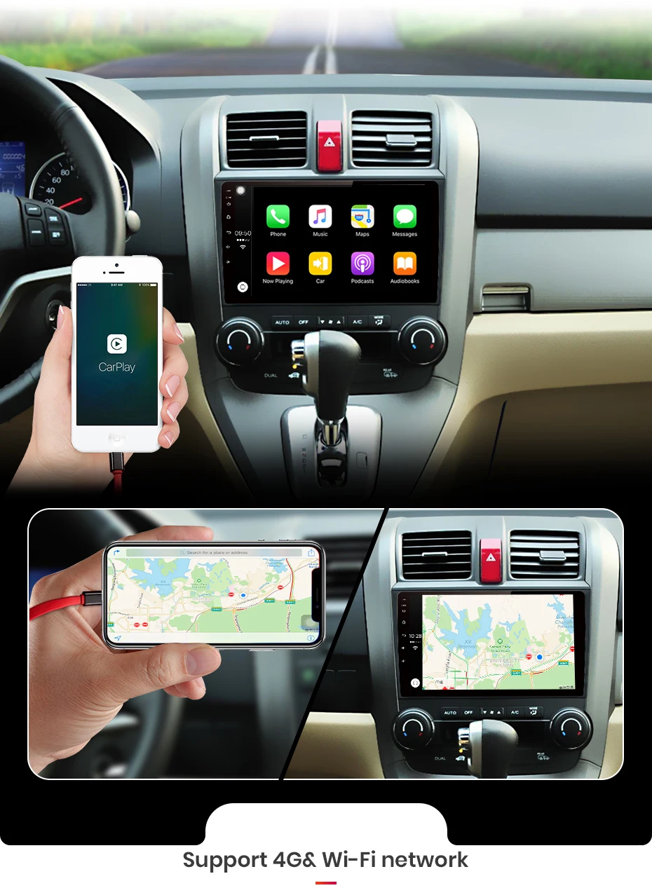 Junsun V1 pro 4G+ 64G CarPlay Android 9,0 DSP для Honda CRV 2006-2011 Автомобильный Радио Мультимедийный видео плеер gps RDS 2 din dvd