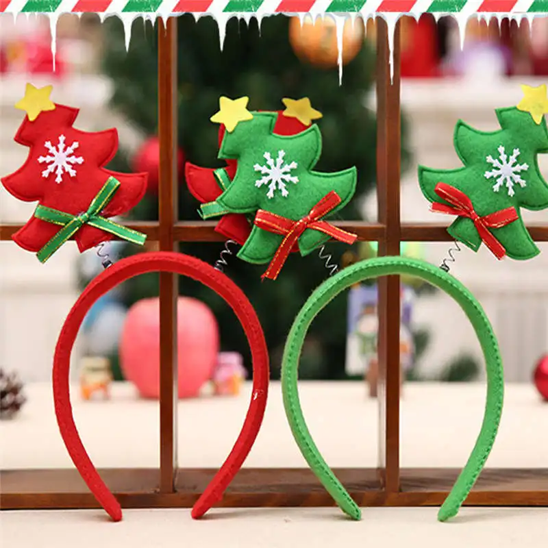 The Cute Christmas Head Hoop Children Plastic Christmas Tree Headband decoracion de navidad 2018 for kids gifts #2o26 (3)