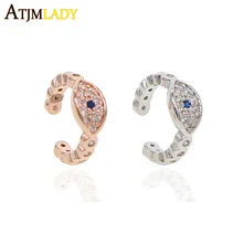 Orecchini 1 шт Глаза сглаза серьги-каффы розовое золото и серебристый циркониевый проложенный один для женщин турецкий Минимальный вечерние ювелирные изделия