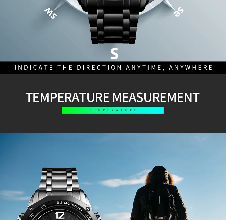 SKMEI Watch Men Dual Display Watches Compass Alarm Calorie Calculation Man Quartz Wristwatches relogio masculino not Smart 1464