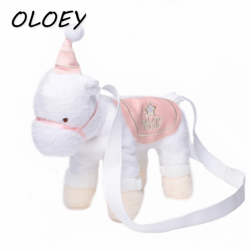 

Young Girls Unicorn Cartoon Doll Bags Cute Plush Crossbody Shoulder Bags Women Horse Animal Shape Phone Coins Packs!