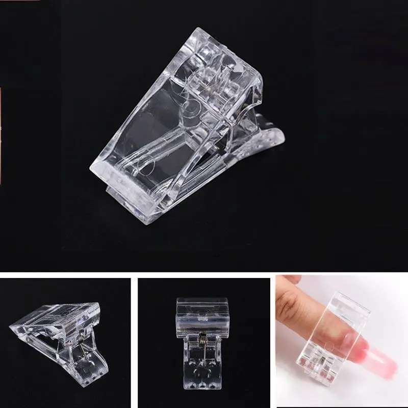 

5pcs Plastic Poly Gel Quick Building Nail Art Tips Clips Transparent Finger Tips Extension Clips Holder Manicure Tips TMB11#