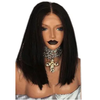 

LUFFYHAIR Brazilian Straight Human Hair Wigs with Baby Hair Middle Part Lace Front Wigs Remy Hair Glueless Medium Length Wig
