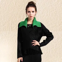 2017 two sides wear small coat small fold large women’s fashion long sleeved jacket pleated tops free shipping