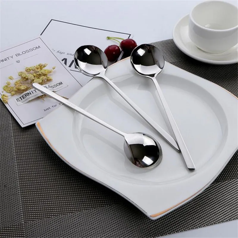 

1 Pcs Long Handled Stainless Steel Coffee Spoon Yogurt Ice Cream Dessert Tea Stirring Spoon For Picnic Kitchen Tableware H491