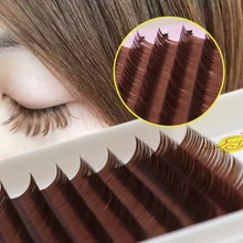 Соблазнительные шелковые ресницы темно-коричневый B или C завиток смешанный размер