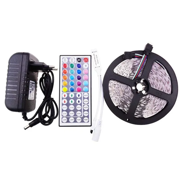 CHINCOLOR LED Strip 5050 Set 5M 300Led ip30 SMD Light 12V RGB with 44Key RGB Controller and 3A Power Adapter red blue white (7)