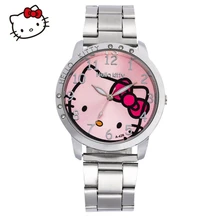  New Brand Hello Kitty Cartoon Watches Women Children Dress Quartz Wristwatch Kids Hellokitty Watches Girls Montre Enfant