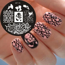Marilyn Monroe Pattern Nail Art Stamp Template Image Plate Nail Stamping Plates Pandox AP15 Nail Art Decoration