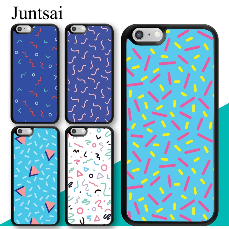 

Juntsai Memphis Abstract Pattern Cell Phone Case For Apple iPhone X XR XS MAX 8 7 Plus 6 6s 5 5s SE Rubber Back Cover Capa