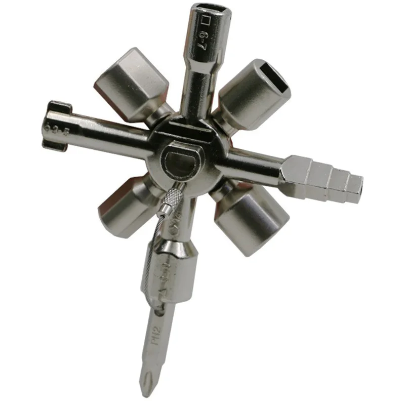 

Universal 10 in 1 Multifunction 4 Ways Triangle Wrench Key Plumber Keys Triangle For Gas Electric Meter Cabinets Bleed Radiators