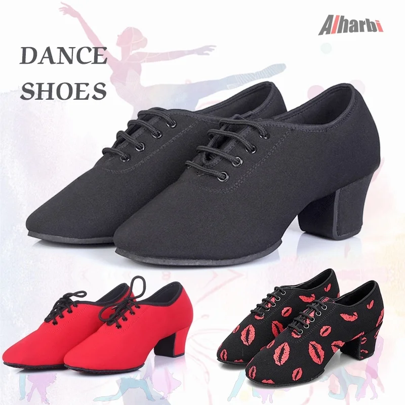 Alharbi High end Black Leather Dance Shoes Tango Latin