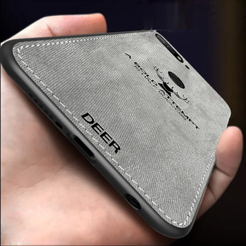 

Huawei Y9 2018 case cover Enjoy 8 Plus back cover silicone edge deer pattern fabric shockproof case for Huawei Y9 2018 capa case