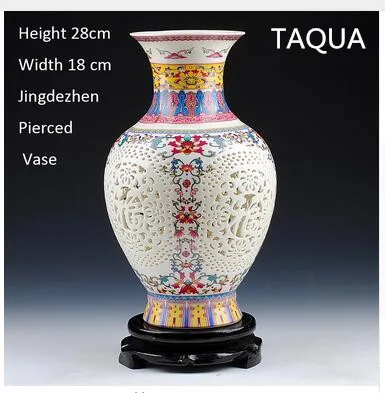 

TAQUA Chinese-style Palace Restoring Ancient Ways Jingdezhen Hollow White Ceramic Vase For Artificial Flower Decoration Vases