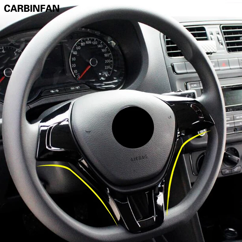 

Car sticker cover Steering wheel Kit Trim lamp frame panel lamp part hood For VW Volkswagen Golf 7 2014 2015 2016 2017 2018