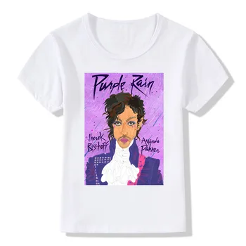

2019 Children Print Prince Purple Rain T-shirt Summer Kids Girls Boys Short Sleeve T Shirt Casual Baby Tops, ooo727