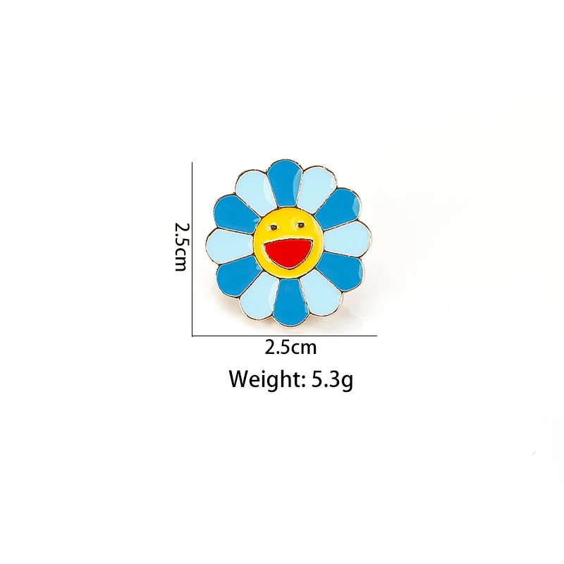 Женская Брошь, Япония, Мураками, разноцветный Подсолнух, сумка, воротник, Металлическая Булавка для лица, мультяшный значок, детские ювелирные изделия