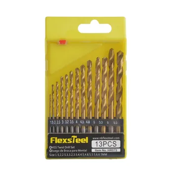 

Power Tools Accessories 13PCS HSS Drill Bits Set Titanium Plated Brocas Metal Hand Manual Twist Drilling Drill to Metal