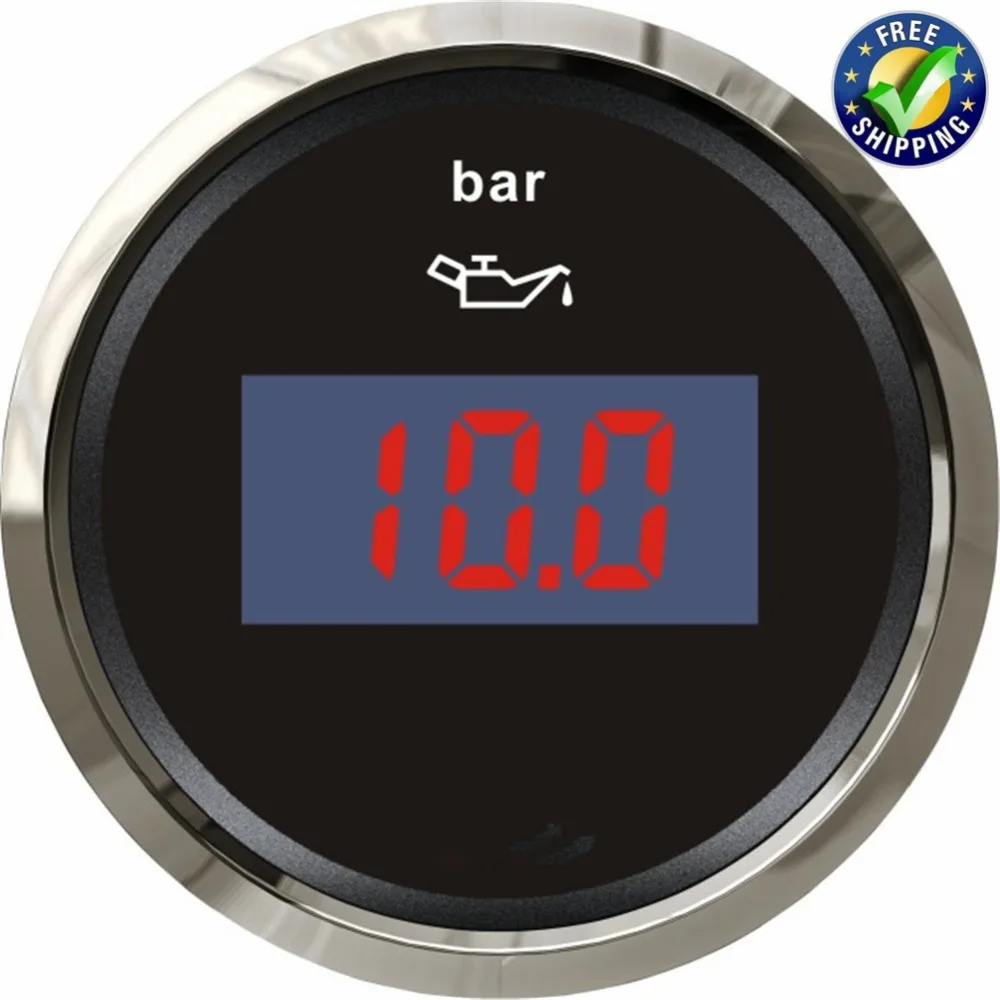 Pack of 1 0 5Bar Digital Oil Pressure Gauges 52mm 0 10Bar Oil Pressure Meters with Backlight for