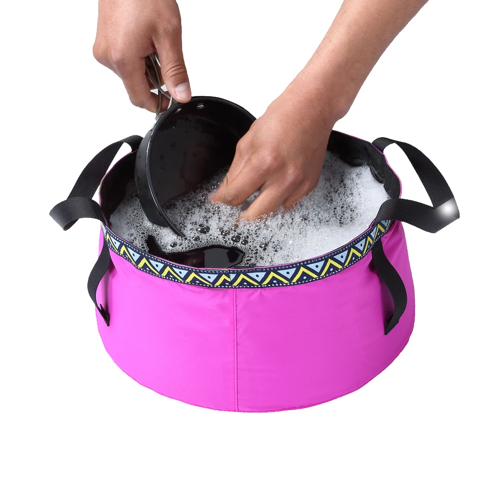 Foldable Sink Wash Basin Washbasin Bucket Outdoor Camping Water Pot Bag 6/8/12L for Kayak Canoe Fishing Picnic Hiking Accessory