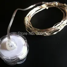 20 шт./лот Батарея работать Погружные Цветочные Свет 1.5 м 15LED Водонепроницаемый Провода строка tealight F/Рождество Свадебные-белый