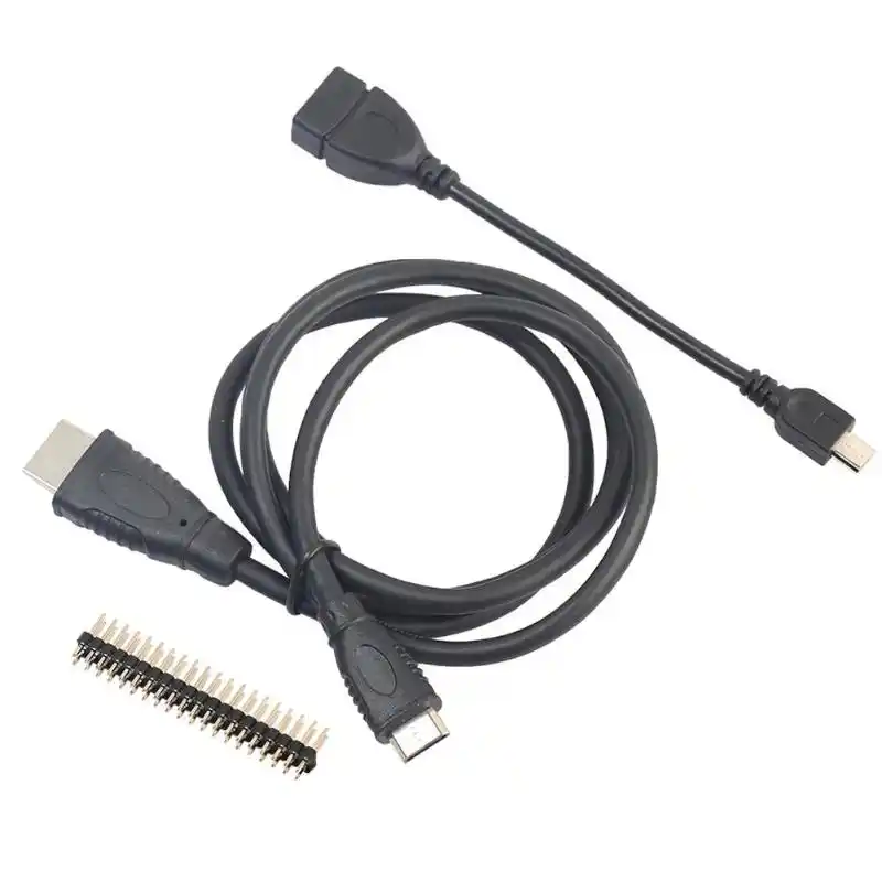 3 in 1 Raspberry PI Zero Kit Mini HDMI To HDMI Adapter+GPIO Header+Micro USB