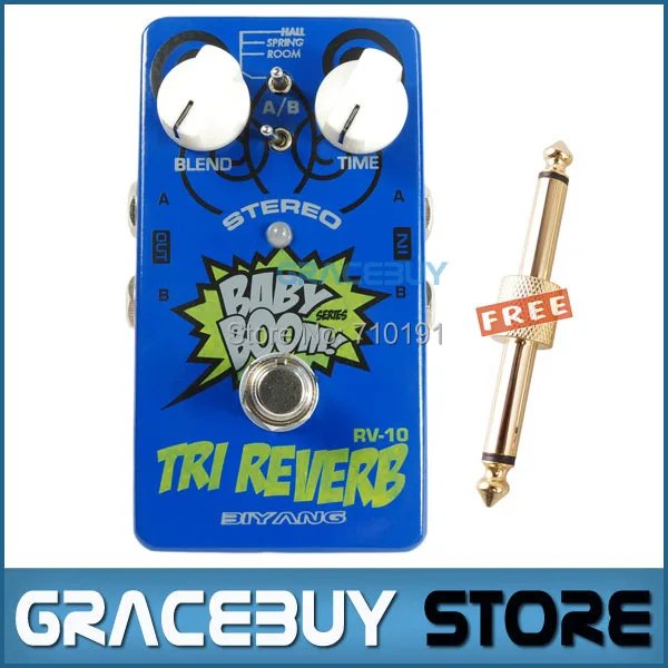Biyang Baby Boom Effects RV 10 3 Mode Tri Reverb Reverb Stereo True Bypass Electric Guitar