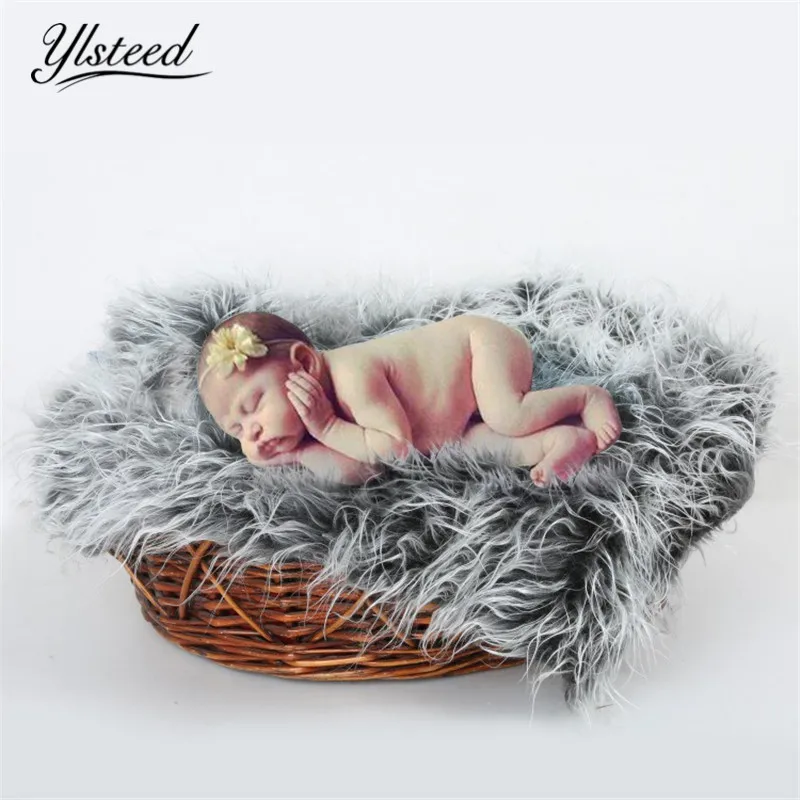 Buy Newborn Baby Photography Blanket Faux Fur Basket