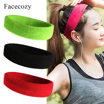 

Running Headband Stretch Cotton SweatBand Yoga Hair Bands 2019 Hot Men Women Outdoor Sports Head Band For Badminton Training Gym