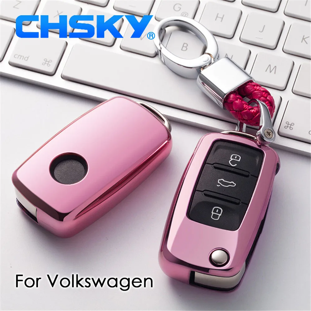 CHSKY ТПУ для volkswagen vw ключа чехол для volkswagen vw polo passat b8 b5 b7 Tiguan Jetta 6 Ключа автомобиля shell Обложка Аксессуары