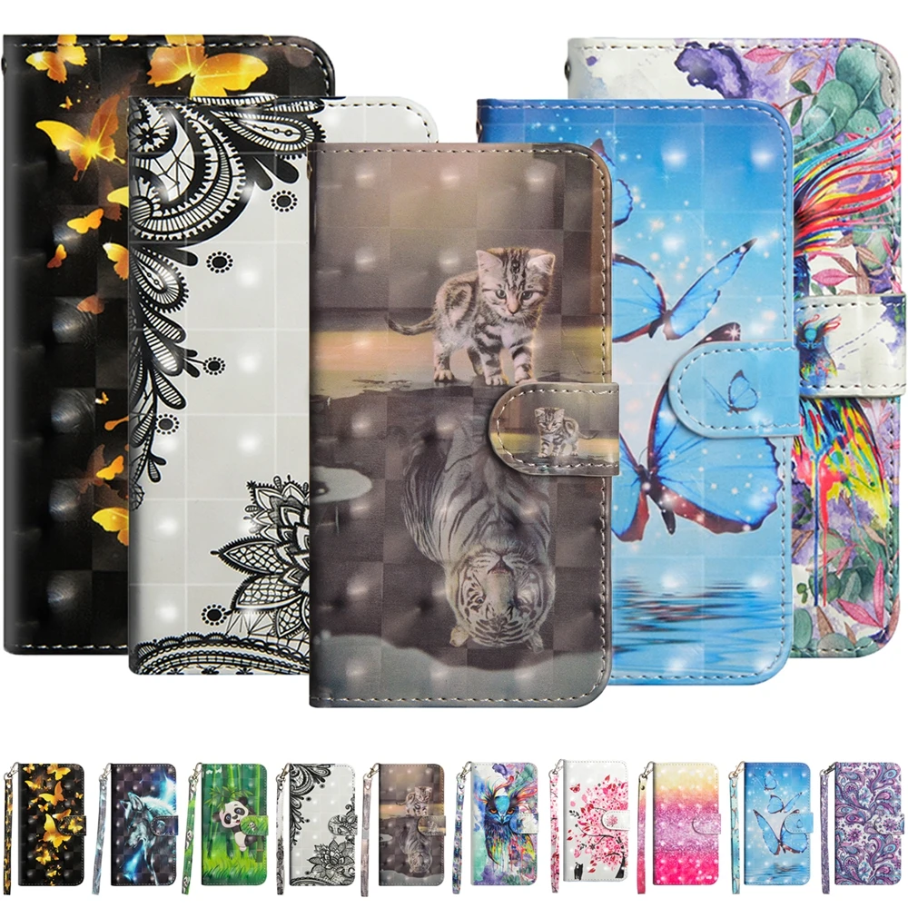 Для Etui Huawei Y5 Y6 Y7 Prime 2019 роскошный чехол с милой пандой 3D кожаный для Funda телефона
