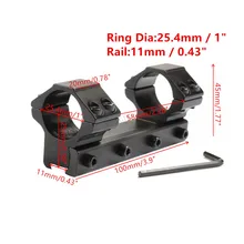 Крепление для прицела 25,4 мм " кольцо цельное с стоп-штифтом подходит 11 мм Picatiiny Rail ласточкин хвост Вивер Air Rifle Magnum пистолет страйкбол