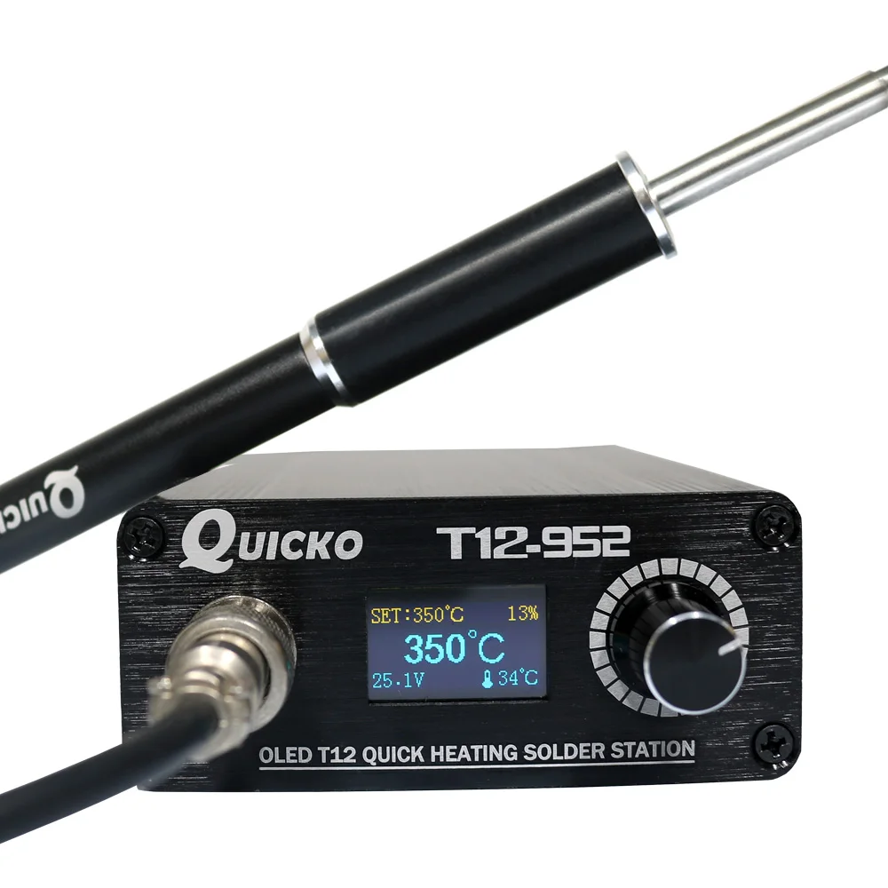 QUICKO STC-T12-952 OLED цифровая паяльная станция высокого качества ручка из алюминиевого сплава с наконечниками для паяльника электронный припой
