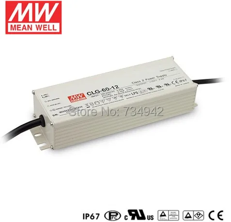 

MEANWELL 12V 60W UL Certificated CLG series IP67 Waterproof Power Supply 90-295VAC to 12V DC