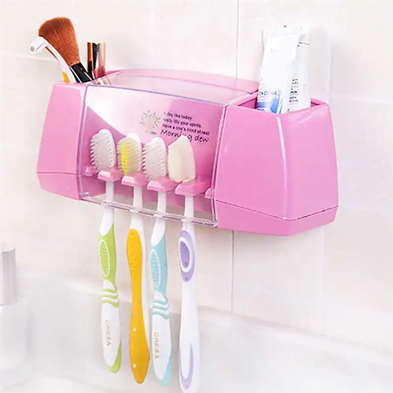 

High Quality toothbrush Storage Rack Wall Mounted Cup in Shower Room Hanger Cup Toothpaste Storage Rack Holder Wall Mount Cup
