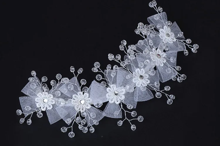 Handmade Contas de Cristal Cabelo de Noiva Flor de Strass Cabelo Jóias Prom Mantilha Headpieces Casamento Mulheres Meninas Acessórios Para o Cabelo (3)