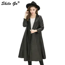 Шило GO новая мода уличная Женская Роскошная формальная повседневная с v-образным вырезом плетеная планка Талия Овчина натуральная кожа X-Long пальто 3XL