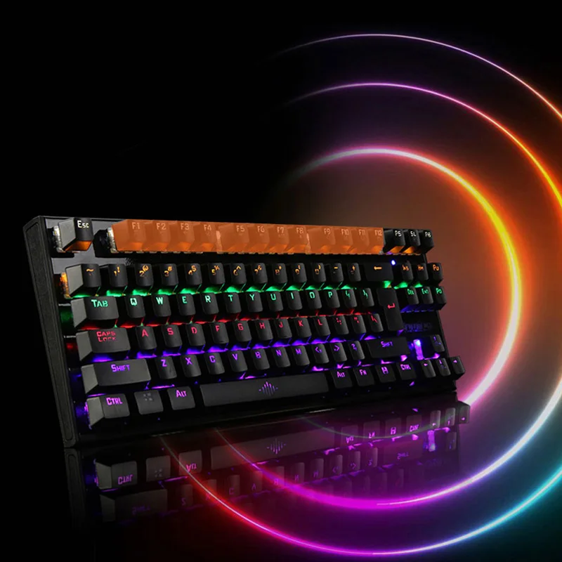 K28 игровая механическая клавиатура с подсветкой, цветной светодиодный USB Проводная игровая клавиатура с 26 клавишами, защита от привидения, бесплатный уход за руками