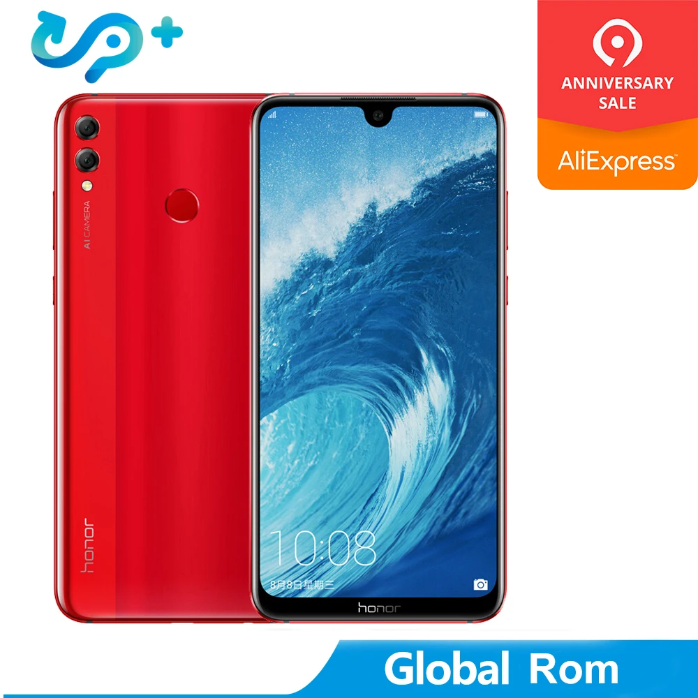Глобальная ПЗУ huawei Honor 8X Max 7,12 дюймов мобильный телефон 6G 64 Гб 4900 мАч отпечаток пальца ID батарея Android 8,2 16MP Камера 2160*1080