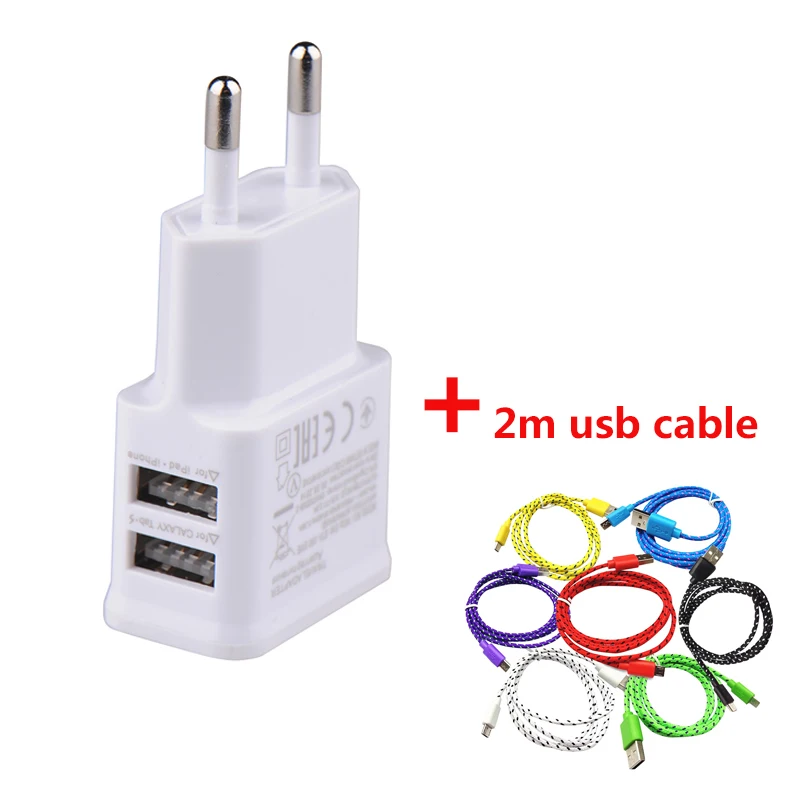 5 в 2A двойной USB телефон зарядное устройство адаптер ЕС вилка универсальная