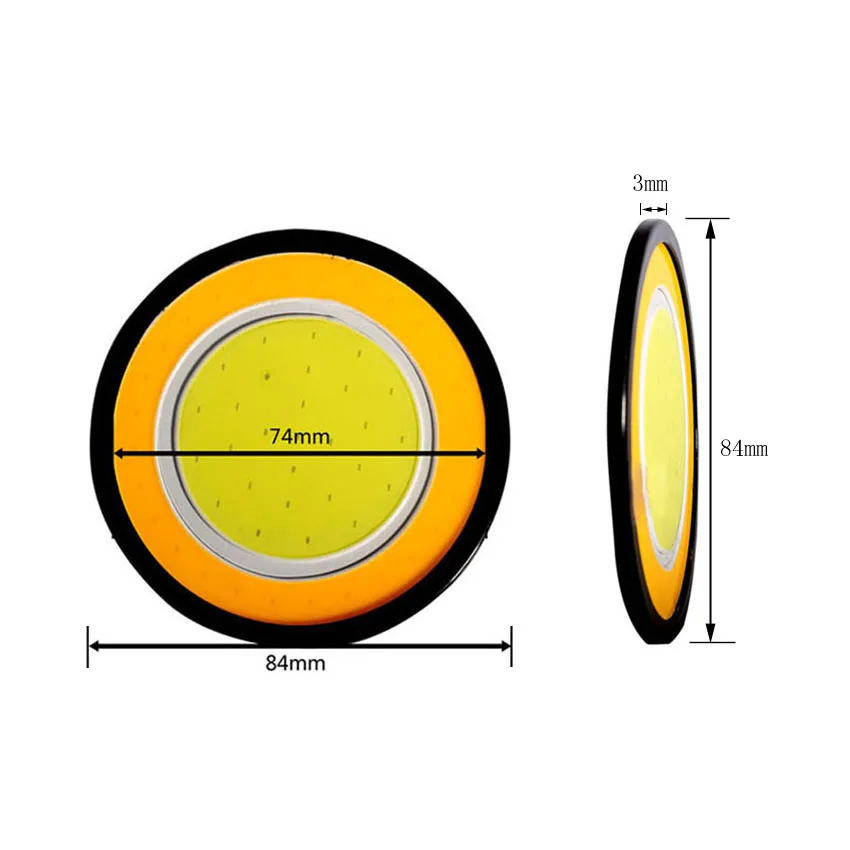 YCCPAUTO 2 шт. двойной цвет светодиодный дневные ходовые огни Поворотная сигнальная лампа белый желтый Водонепроницаемый COB автомобильный противотуманный светильник DRL 84 мм 12 В