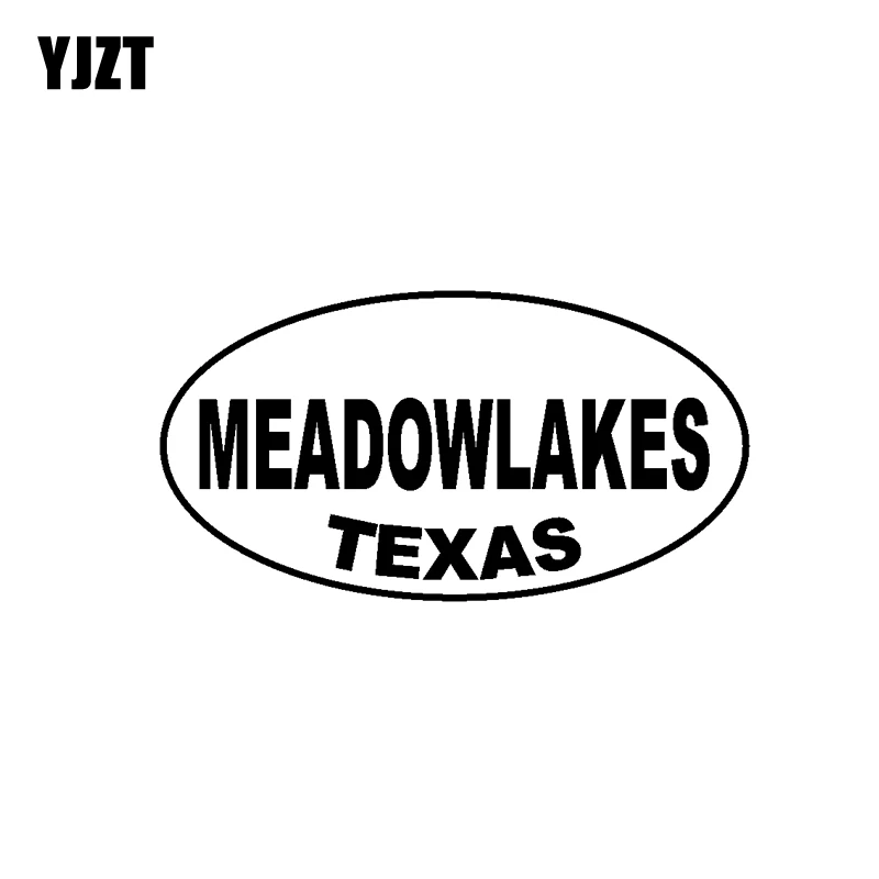 YJZT 13.7CM*7.3CM MEADOWLAKES TEXAS Oval Vinyl Decal Car Sticker Black Silver C10-01668 | Автомобили и мотоциклы