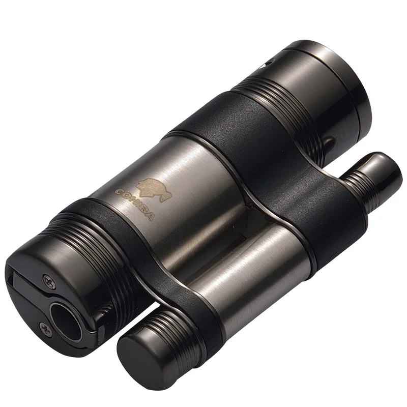 

COHIBA Special Design Metal Cigar Adjustable Lighter 3 Torch Flame Cigrette Jet Lighters Windproof Lighter With Gift Box