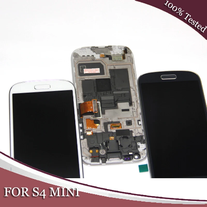 Синий для Samsung Galaxy S4 Mini i9195 i9190 i9192 ЖК-дисплей сенсорный экран дигитайзер + рамка